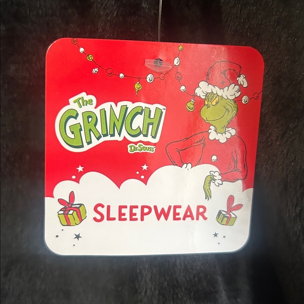 Dr. Seuss The Grinch 100% polyester plush long sleeve sleepwear top size m 8/10 - Picture 5 of 6
